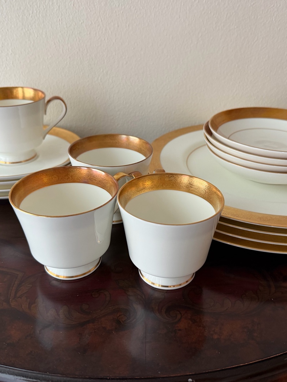MIKASA Gold Trimmed China Set